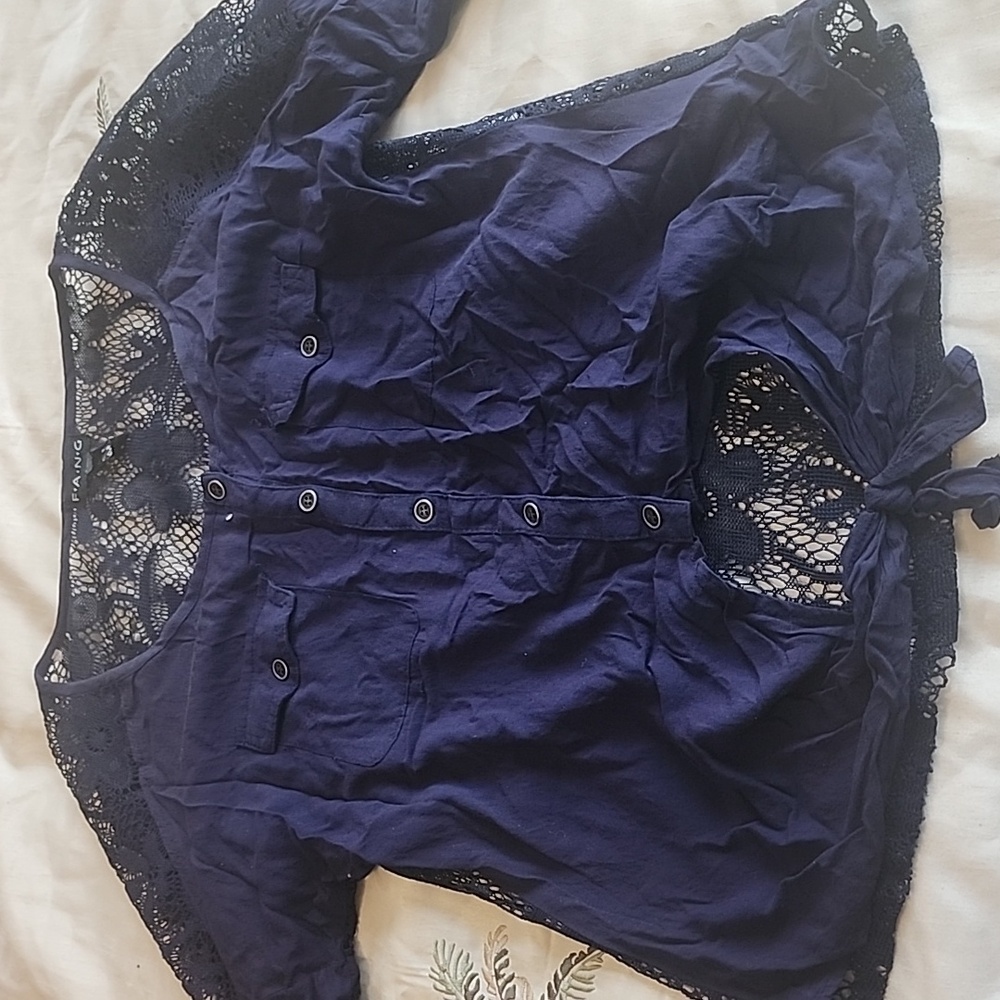 Navy lace top